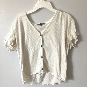 Simple white button down shirt. Brand: Unknown